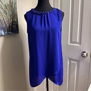 Royal Blue Sleeveless Blouse Top by Brody Myles Collection- Size Medium